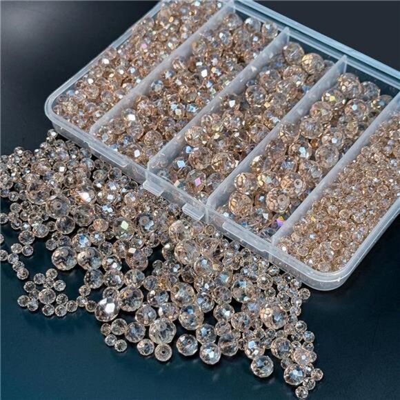 800Pcs 4/6/8/10mm Crystal Glass Beads for Jewelry Making Beads for Bracelets - Picture 5 of 7